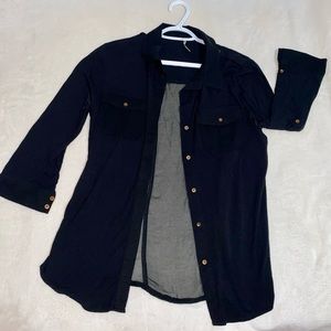 Back sheer long sleeve blouse 🖤